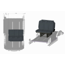 Bodenplatte mit Isolierung & 2 Aluminiumschienen für VW T5/T6 L1 – PVC Holzoptik inkl. SAF43 Schlafsitzbank (118 cm)