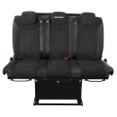 Bodenplatte mit Isolierung & 2 Aluminiumschienen für VW T5/T6 L1 – PVC Holzoptik inkl. SAF43 Schlafsitzbank (118 cm)
