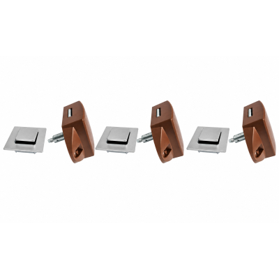 FAWO Pushlock Quadratisch Silber - Druckknopf + Rosette - 3er Set