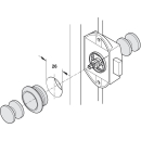PushLock-Druckschloß, braun, einseitig - 3er Set