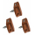 PushLock-Druckschloß, braun, einseitig - 3er Set