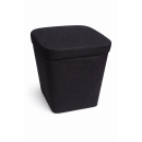 Stoffhocker schwarz mit Porta Potti 165 - mit Polster und...