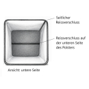 Stoffhocker schwarz mit Porta Potti 335 - mit Polster und Toilette