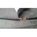 Stoffhocker grau mit Porta Potti 145 - mit Polster und Toilette
