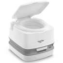 Stoffhocker grau mit Porta Potti 145 - mit Polster und Toilette