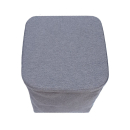 Stoffhocker grau mit Porta Potti 145 - mit Polster und Toilette