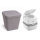 Stoffhocker grau mit Porta Potti 145 - mit Polster und Toilette