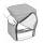 Stoffhocker grau mit Porta Potti 145 - mit Polster und Toilette