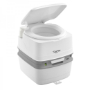 Stoffhocker grau mit Porta Potti 365 - mit Polster und Toilette