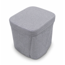 Stoffhocker grau mit Porta Potti 365 - mit Polster und Toilette