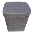 Stoffhocker grau mit Porta Potti 365 - mit Polster und Toilette