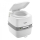 Stoffhocker grau mit Porta Potti 365 - mit Polster und Toilette
