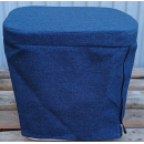 Stoffhocker blau mit Porta Potti 335 - mit Polster und Toilette