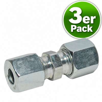 GOK Gasrohr Gerade Verschraubung - 8mm - 3er Pack