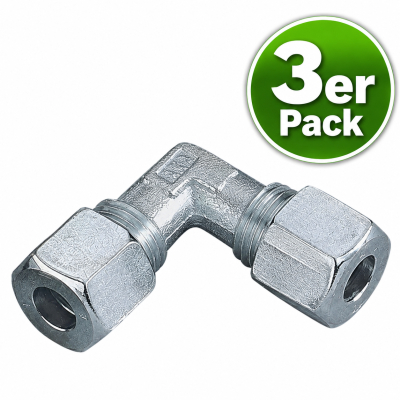 GOK Gasrohr Winkel Verschraubung - 8mm - 3er Pack
