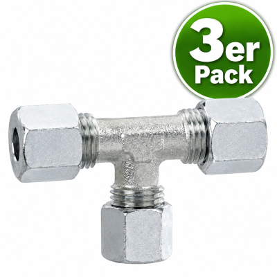 GOK Gasrohr T-Verschraubung - 8mm - 3er Pack