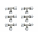 GOK Gasrohr T-Verschraubung - 8mm - 6er Pack