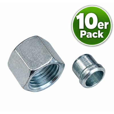 GOK Gasrohr Schneidring + Überwurfmutter - 8mm - 10er Pack