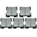 C-Line Druckschalter zweifach - silber - 5er Pack (3044)