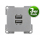 C-Line Doppel-USB Dose viereckig 1A+2.1A - silber - 3er Pack (3035)