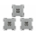 C-Line Doppel-USB Dose viereckig 1A+2.1A - silber - 3er Pack (3035)
