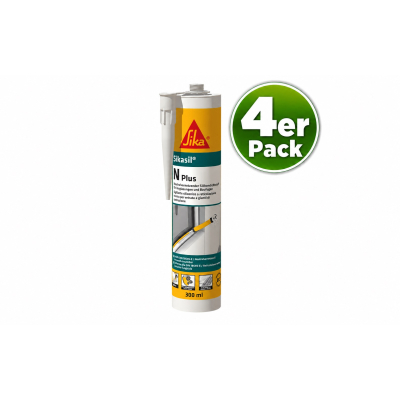 Sikasil N-Plus - Industrie-Silikondichtstoff - 300ml - Transparent - 4er Pack