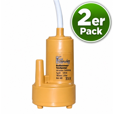 Barwig Hochleistungs-Tauchpumpe Kraftprotz - 12 V - 18 Liter - 1 bar - 2er Pack