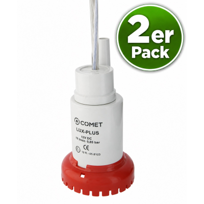 Comet Tauchpumpe Lux-Plus - 12 V - 19 Liter - 0,85 bar - 2er Pack