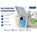 HABA Multifunktions-Außensteckdose - silber - 230 / 12 V SAT und Antenne